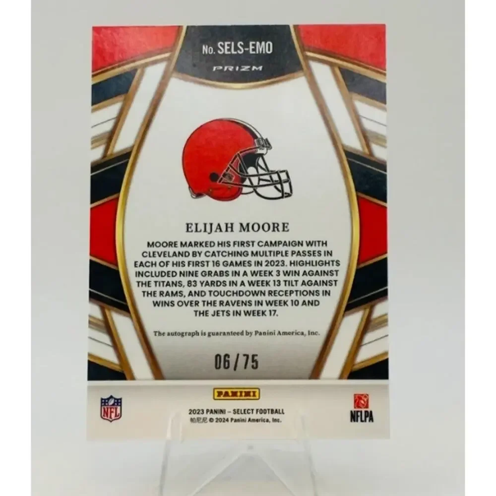 Elijah Moore #SELSEMO - 2023 Panini Select Signatures Red Auto #6/75 Browns